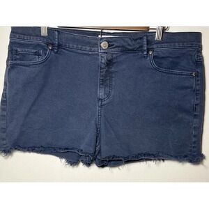 LOFT Cut Off Raw Hem Shorts  Blue Navy Size 32/14